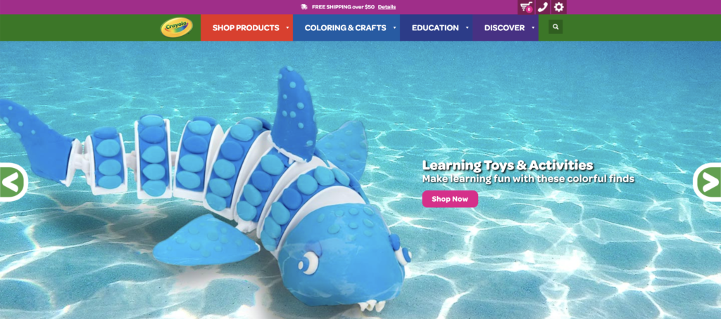 crayola website homepage