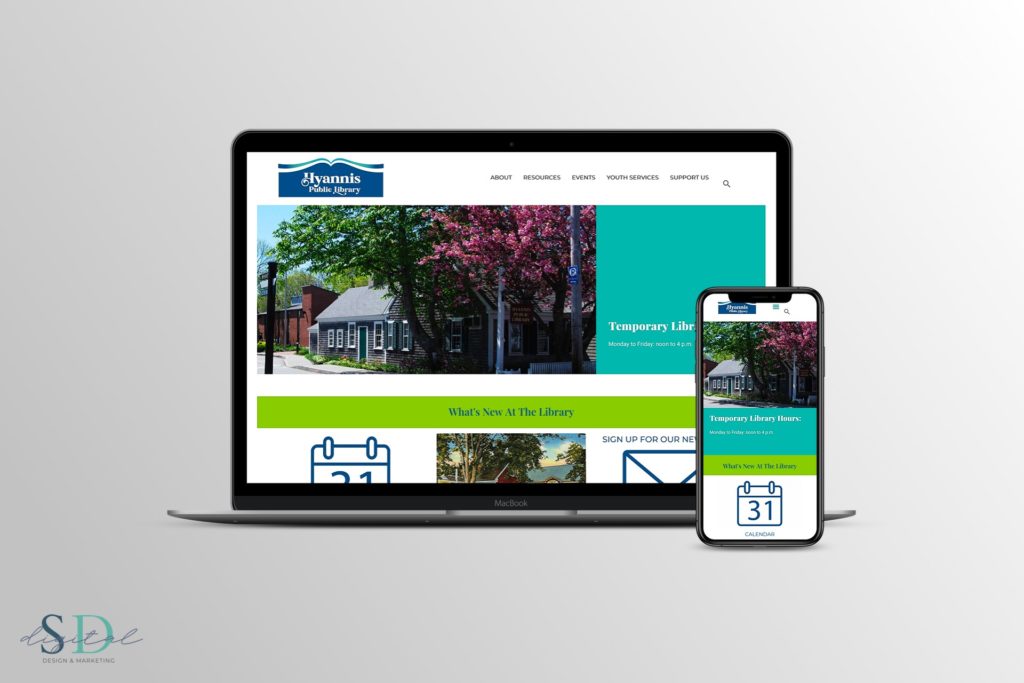 Hyannis Public Library website - hyperlocal marketing